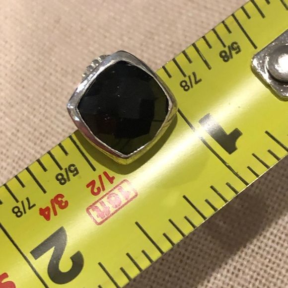 LOIS HILL Black Onyx Cushion Cut Checkerboard Sterling Silver Stud Earrings - Picture 14 of 15